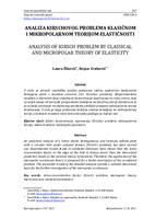 Analiza Kirschovog problema klasičnom i mikropolarnom teorijom elastičnosti
